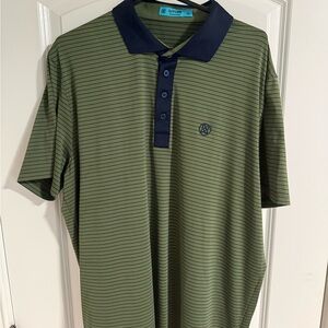 G/FORE Olive Green Polo with Navy Contrast Collar